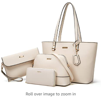 Synthetic Leather Handbag And Purse Set