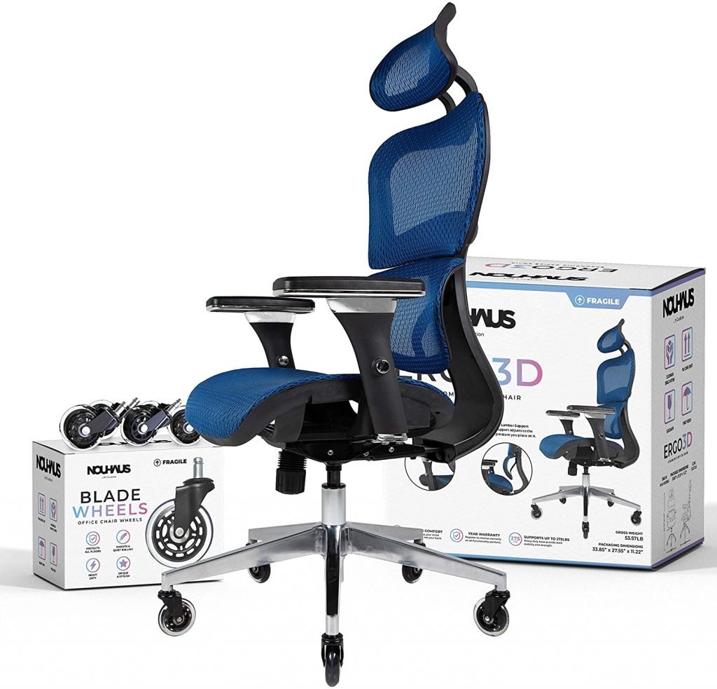 BEST OFFICE CHAIRS FOR TALL PEOPLE NOUHAUS Ergo3D Ergonomic Office Chair